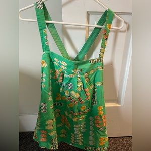 Vintage J Crew cross-back tank- cute fish print!